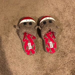 Sock monkey slippers